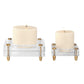 Claire - Crystal Block Candleholders (Set of 2) - Beige