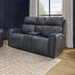 Warren - Power Reclining Loveseat With Console, Power Headrest & Lumbar - Black