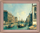 Canal Serenity Scene - 28" x 34" Framed Wall Art - Light Blue