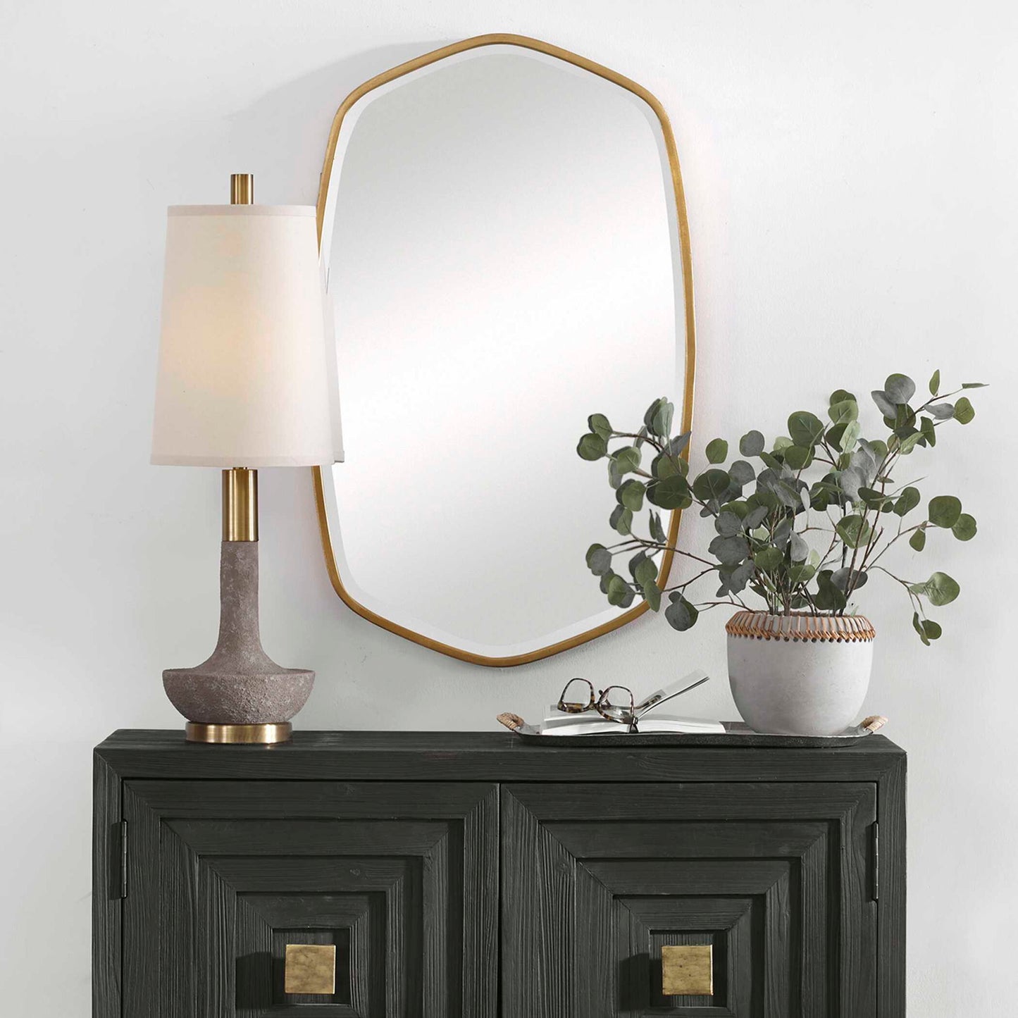 Duronia - Mirror - Antiqued Gold