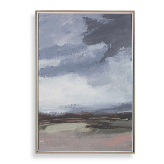 Bracing - Framed Landscape Art - Brown / Gray / Green / Orange / Pink / White