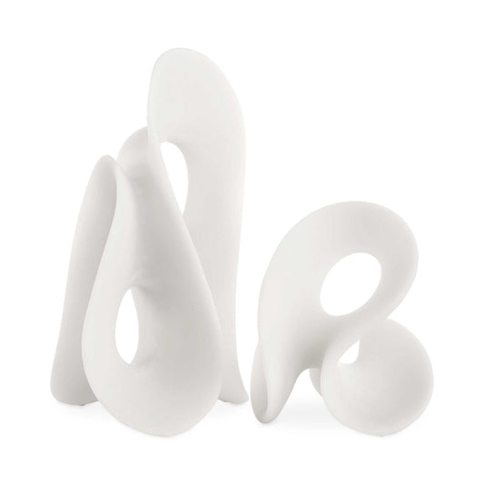 Silent Wave - Sculptures (Set of 2) - White