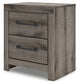 Graystorm - Two Drawer Night Stand - Brown Gray