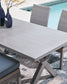 Half Moon Beach - Rectangular Dining Table With Umbrella Option - Gray