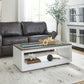 Melody - Rectangular Coffee Table With Casters - White