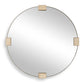 Russo - Travertine Round Mirror - Bronze / Brown / Gold