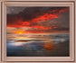 Fiery Dusk Reflection - 28" x 34" Framed Wall Art - Orange