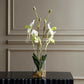 Lady - Slipper Orchid In Glass Vase - Green,White