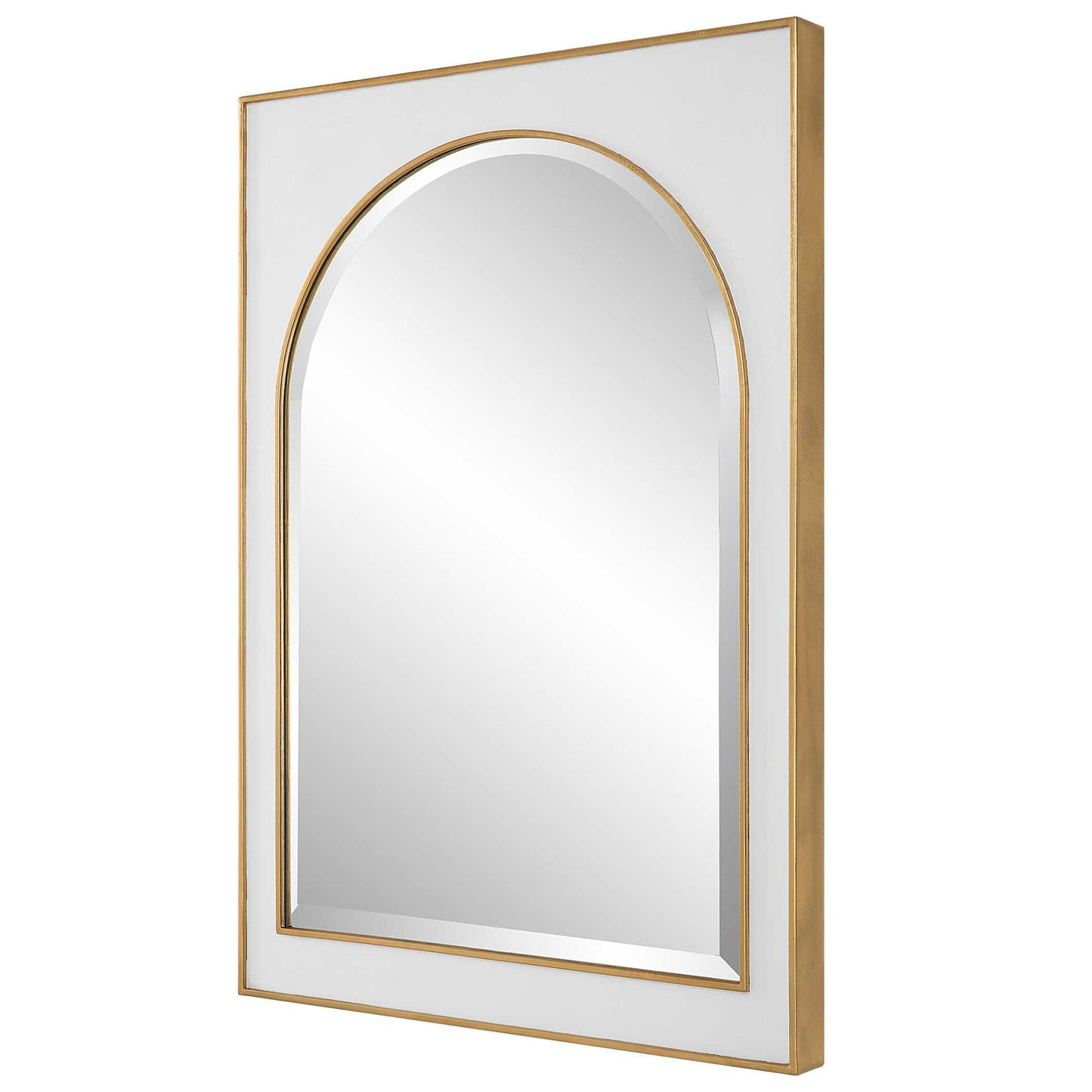 Crisanta - Gloss White Arch Mirror