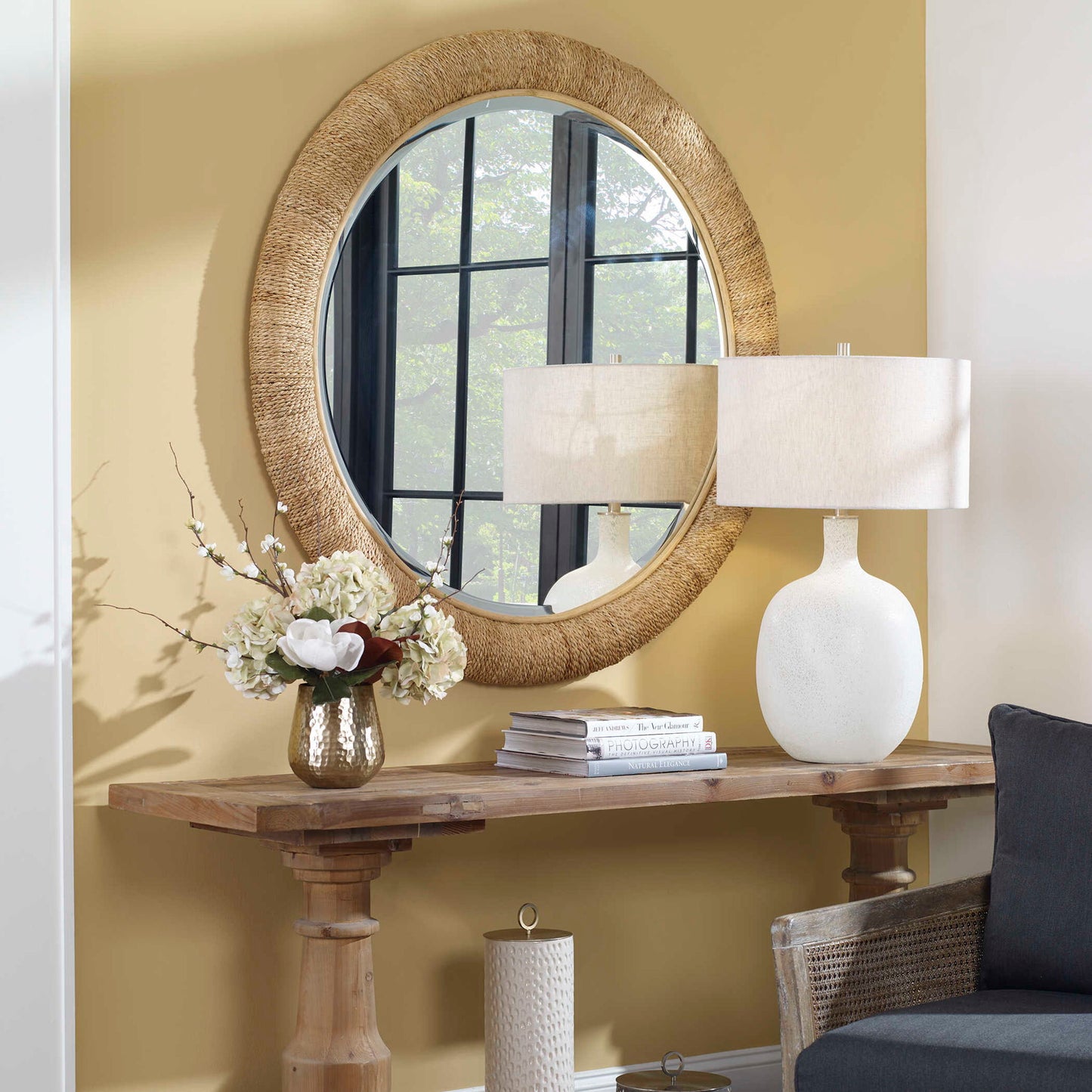 Mariner - Round Mirror - Light Brown