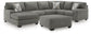 Clarington - 2 Pc. - 3-Piece Sectional And Oversized Ottoman - Greystone