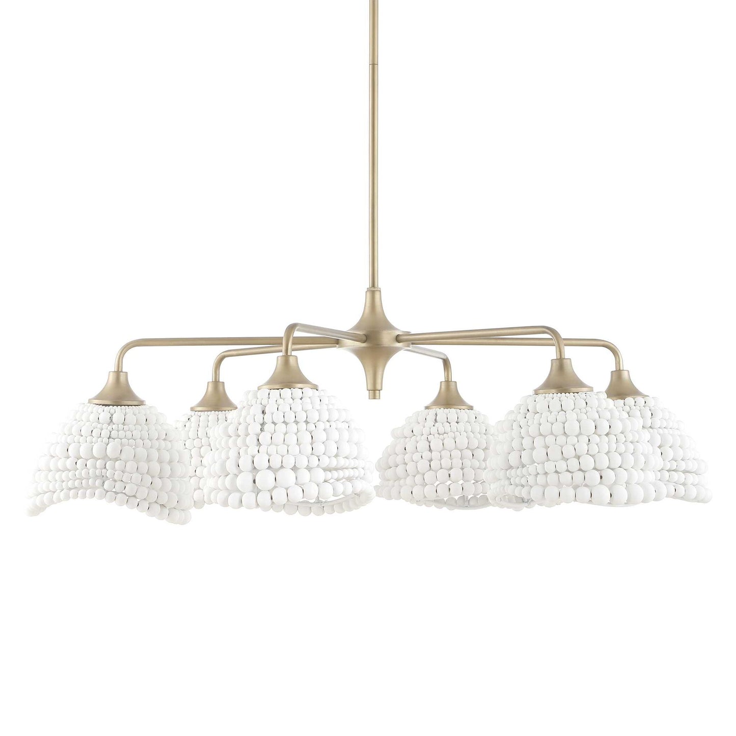 Biddeford - 6 Light Beaded Pendant - White
