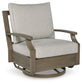 Rainier Ranch - Swivel Glider Chair With Cushion - Brown / Beige