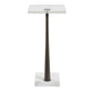 Pelton - Marble Glass Drink Table - Bronze / White