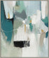 "Oceanic Whispers I" Hand-Embellished Canvas In Frame - Blue / Green / Neutral