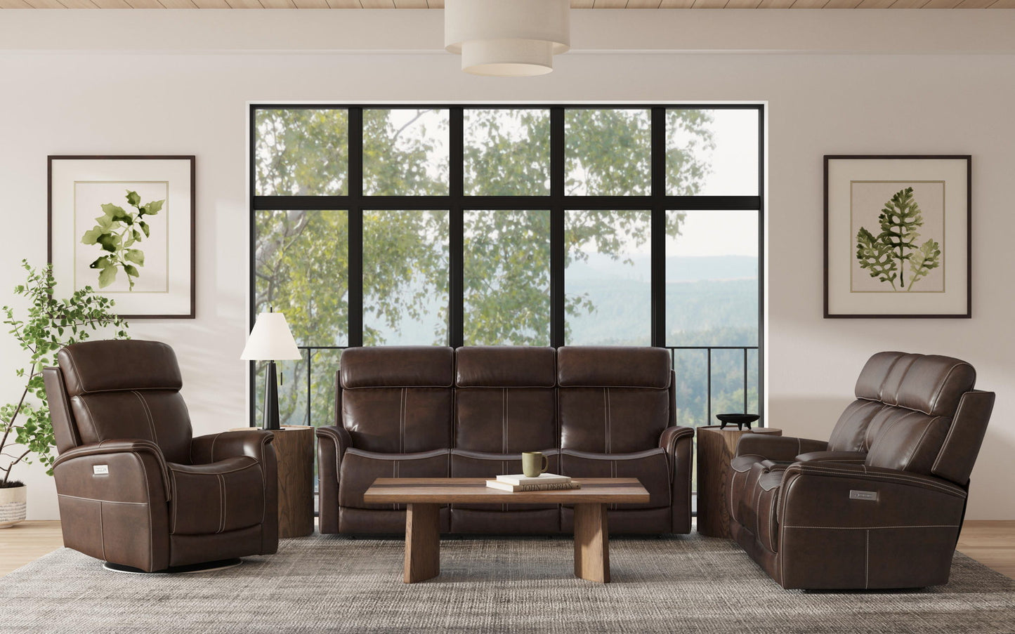 View - Power Swivel Recliner With Power Headrest