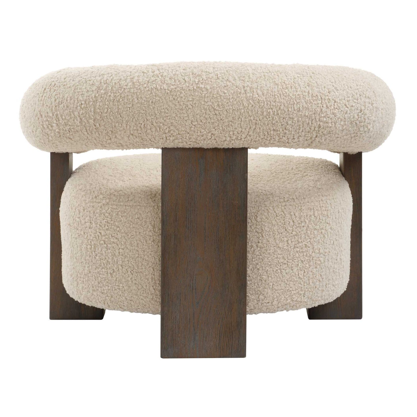 Lennox - Shearling Accent Chair - Beige / Brown
