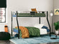 Dinsmore - Twin/Full Bunk Bed w/Ladder - Black / Gray