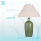 "Verdant Elegance" Ceramic Table Lamp (Set of 2) - Sage Green / Asb