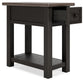 Tyler Creek - Chair Side End Table - Black / Gray