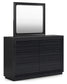 Londer - Dresser And Mirror - Black