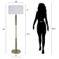 Golden Brilliance Metal & Seeded Crystal Floor Lamp With Night Light - Matte Golden Bronze