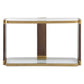 Ryles - Glass Console Table - Brass / Brown / Woodtone