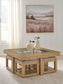 Wittenmyer - Cocktail Table With 4 Stools (Set of 5) - Natural / Black