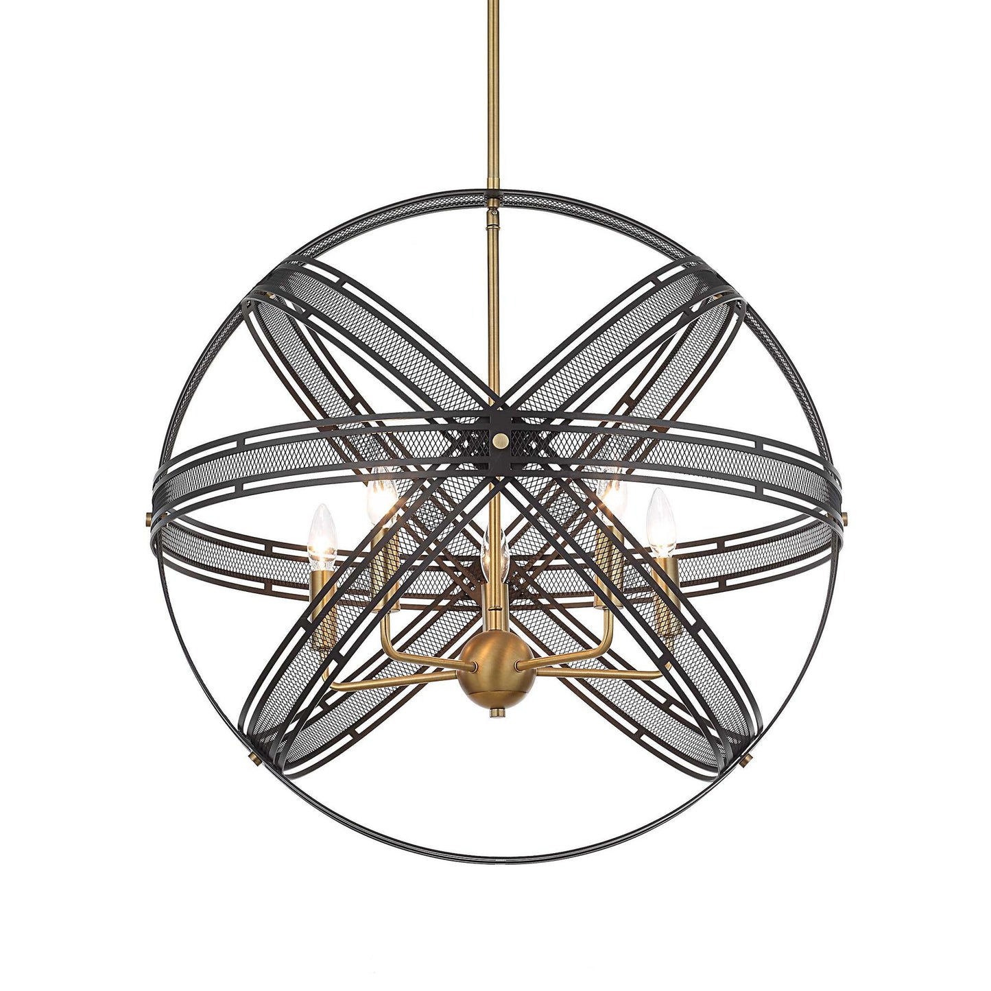 Spherical - 5 Light Pendant - Black