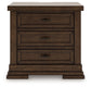 Taffenbrook - Three Drawer Night Stand - Medium Brown