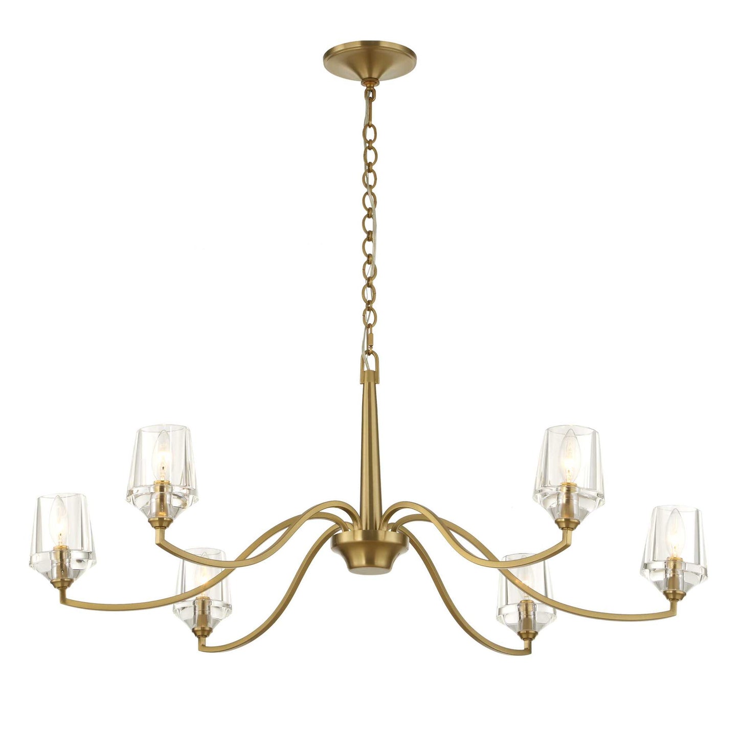Barcelona - 6 Light Brass Chandelier - Gold
