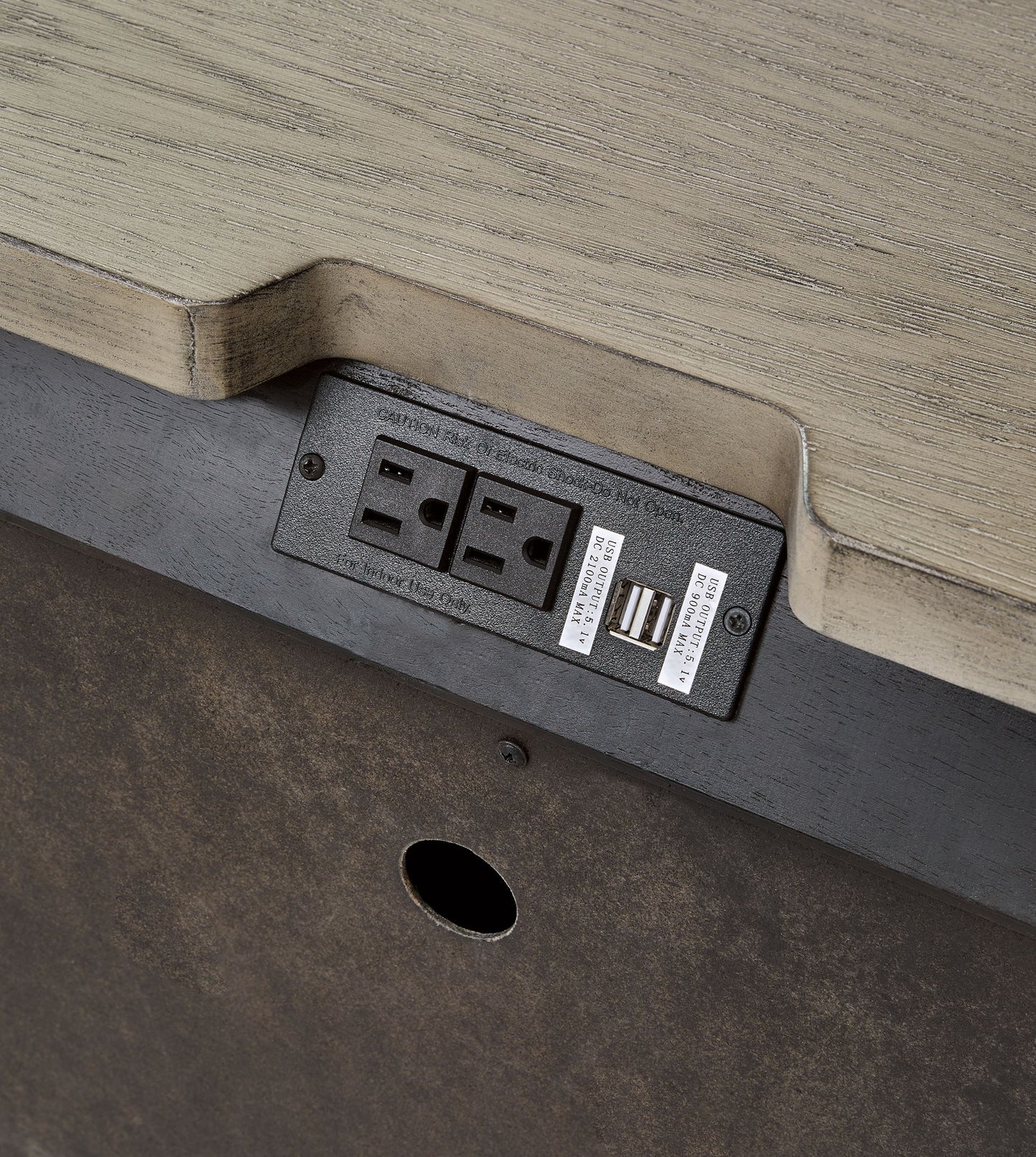 Foyland - Two Drawer Night Stand - Black / Brown