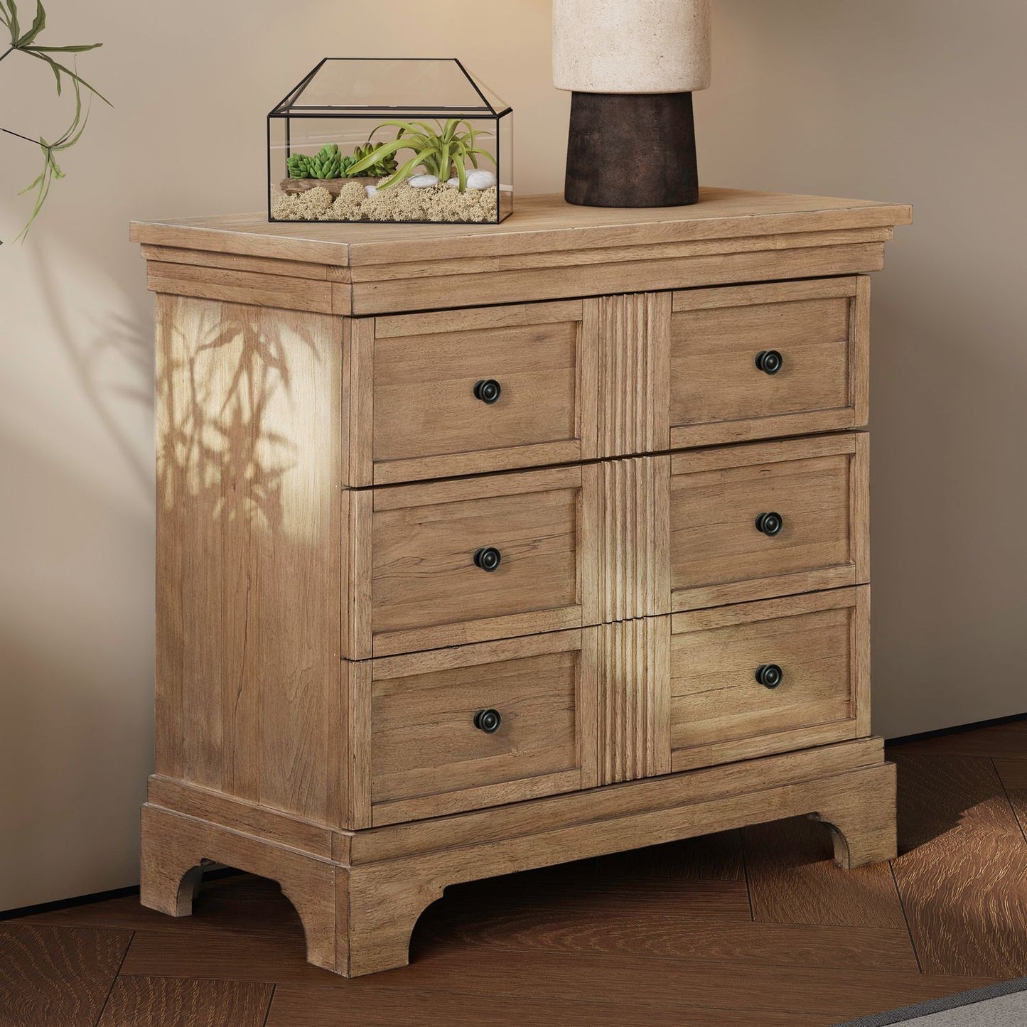 Haven Hills - Bedside Chest With Charging Station - Camel Beige