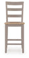 Harperfeld - 5 Pc. - Dining Table And 4 Barstools - Natural / Gray