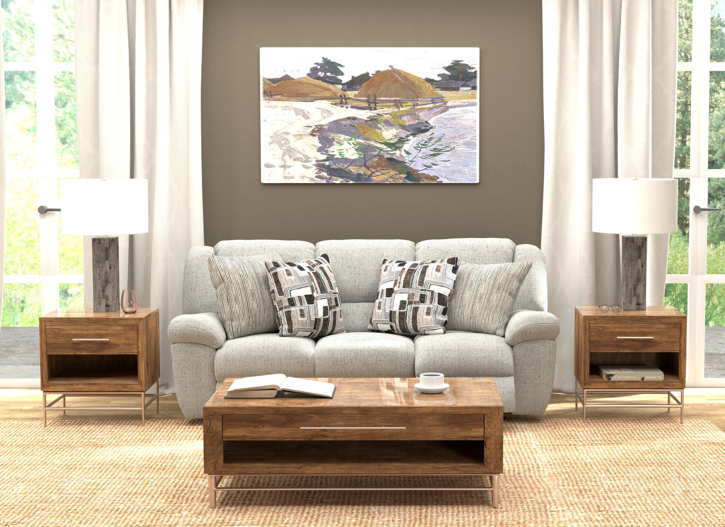 Trifecta - Sofa With 3 Recliners and Drop Down Table