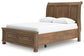 Feddinger - 3 Pc. - Queen Sleigh Storage Bed, Dresser And Mirror - Medium Brown