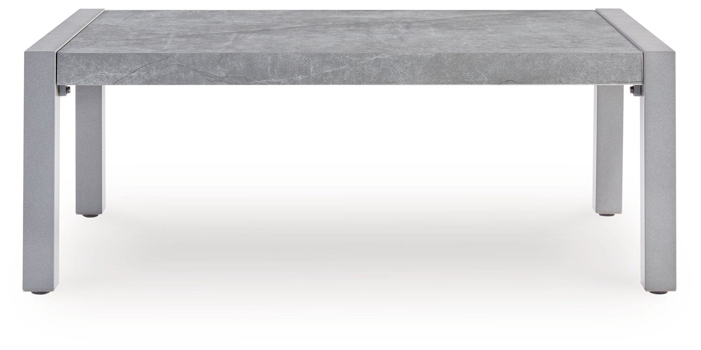 Hurley Park - 4 Pc. - Outdoor Sofa, 2 Lounge Chairs And Coffee Table - Gray