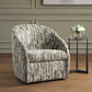 Mari - Boucle Swivel Chair - Green / White
