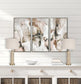 "Travertine Elegance" Travertine Table Lamp (Set of 2) - Travertine / Soft Gold