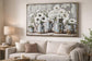 Rustic Blossoms Study Hand-Embellished Canvas In Frame - Blue / Gray
