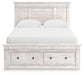 Makidern - Panel Storage Bed With Under Bed Storage Unit And Storage Footboard