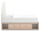 Arloster - 4 Pc. - Full Panel Storage Bed, Dresser, Mirror And Nightstand - Tan