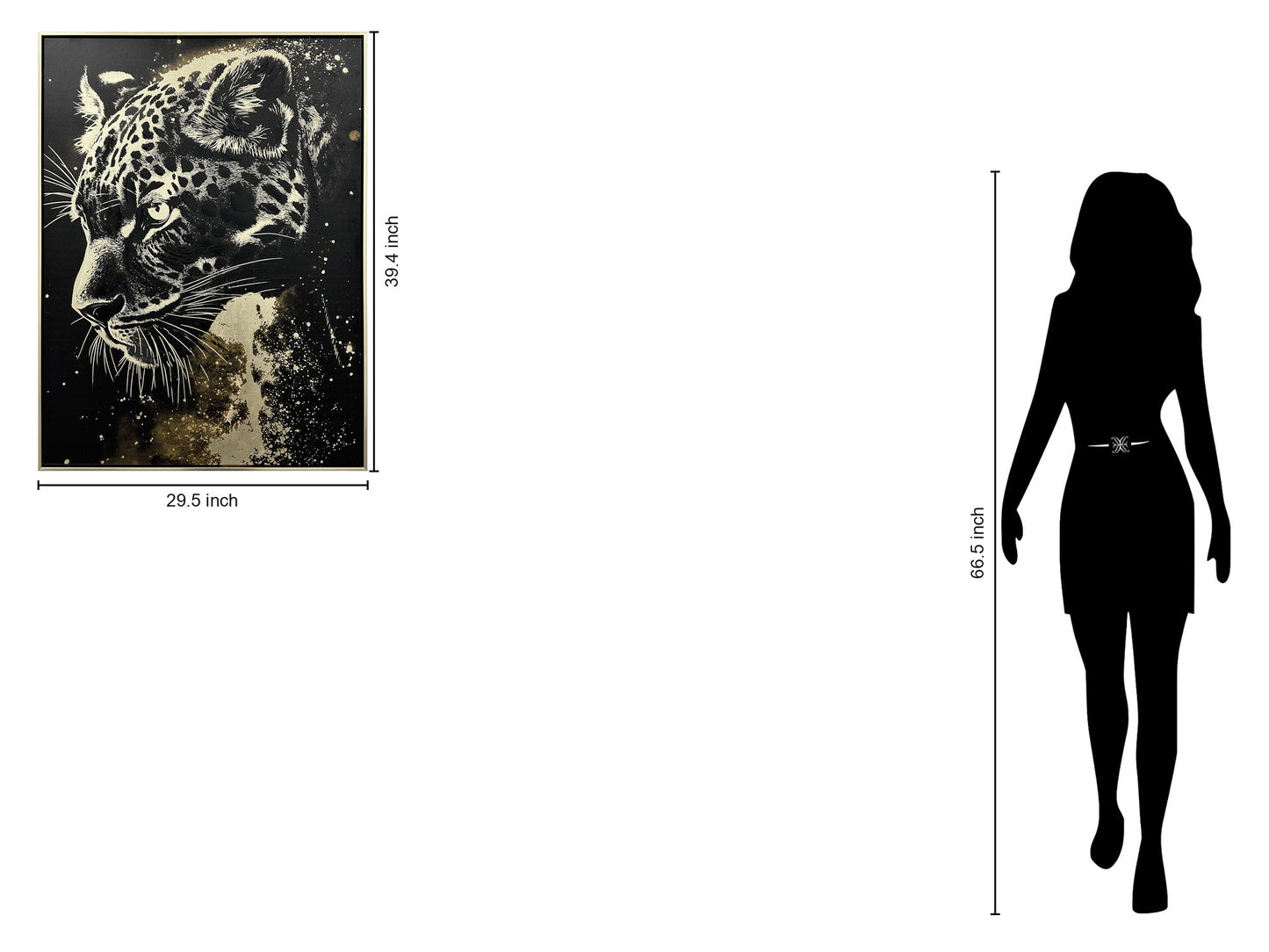 Midnight Prowl Hand-Embellished Canvas With Foil In Frame - Black / Ivory