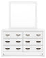 Binterglen - Dresser And Mirror - White