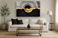 Tempered Glass With Foil - Abstractl Gold Circle - Black