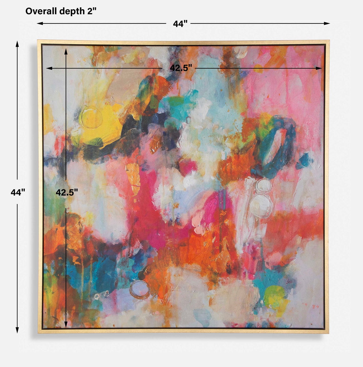 A Colorful Mindset - Framed Abstract Art - Gold