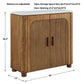 Mebarak - Reeded 2 Door Cabinet - Bronze,White,Woodtone