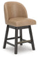 Neymorton - Upholstered Swivel Faux Leather Barstool (Set of 2) - Dark Grayish Brown