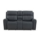 Warren - Power Reclining Loveseat With Console, Power Headrest & Lumbar - Black