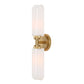 Wellsville - 2 Light Brass Sconce - White / Gold